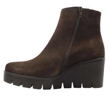 GABOR 804501 WEDGE ANKLE BOOT - BROWN SUEDE